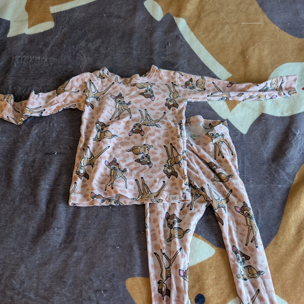 GAP Pink Deer Print Kids Pajama Set